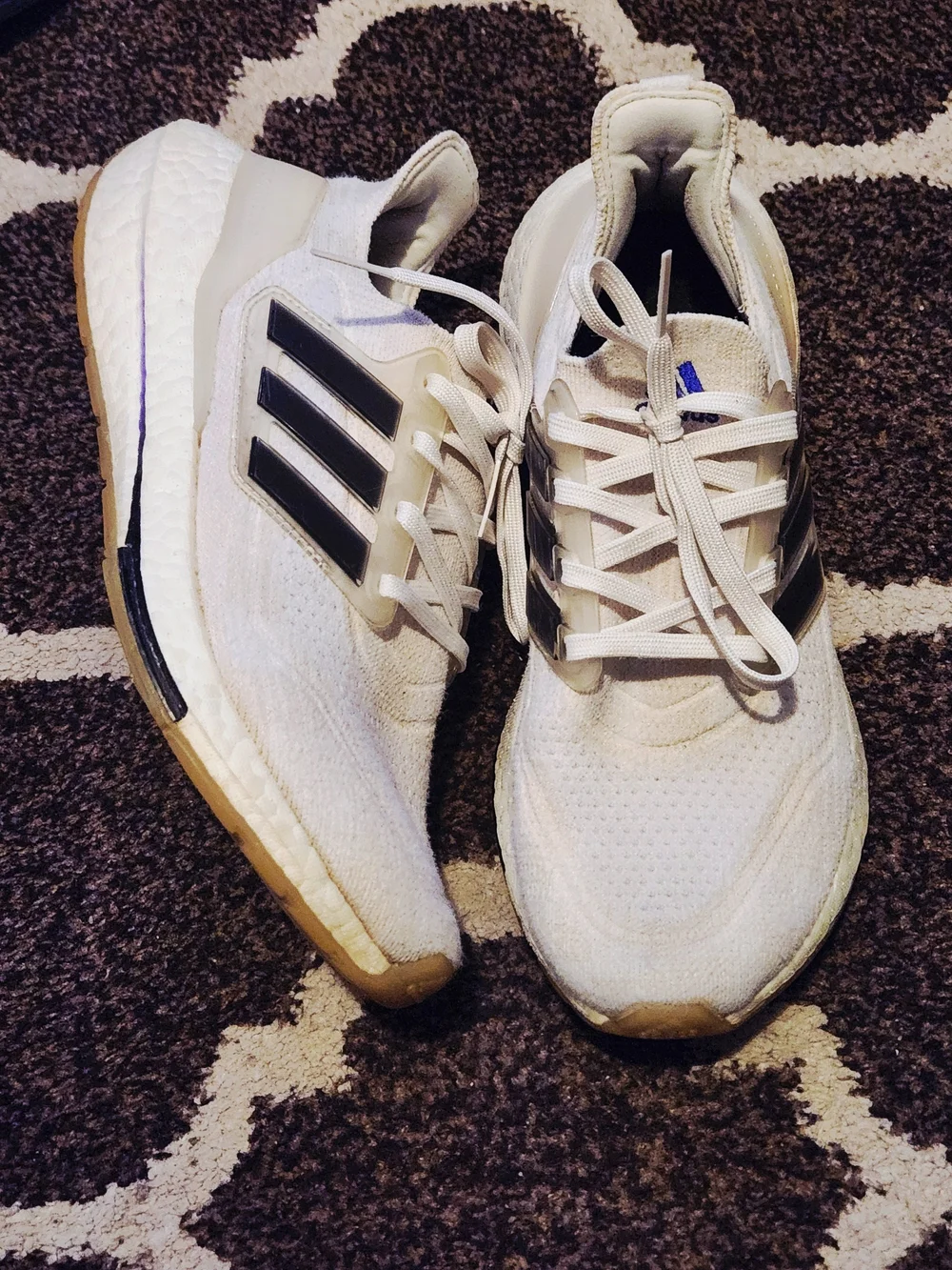 adidas White and Black Athletic Running Shoes